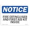 Signmission Sign, 7" H, Plastic, Fire Extinguisher And First Aid Kit Inside Sign, Landscape, L-12592 OS-NS-P-710-L-12592 - alternate 1